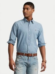 Polo Ralph Lauren Koszula jeansowa 710792042001 Niebieski Custom Fit. Niebieskie koszule Polo Ralph Lauren, m, bez wzorów, z bawełny, bez kołnierzyka, bez ramiączek. Za 629.99 zł.