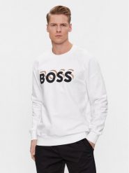 Boss Bluza Soleri 07 50507939 Biały Regular Fit. Białe bluzy Boss, m, bez wzorów, z bawełny, bez kaptura. Za 629.99 zł.
