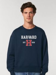 American Universities Bluza "Harvard EST 1636" w kolorze granatowym rozmiar: XL. Niebieskie bluzy American Universities, xl, bez wzorów, bez kaptura. Za 98.95 zł.