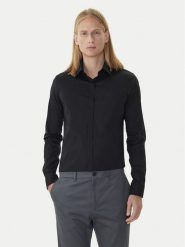 Calvin Klein Koszula LV019EU060 Czarny Extra Slim Fit. Czarne koszule CALVIN KLEIN, m, bez wzorów, z bawełny, bez kołnierzyka, bez ramiączek. Za 309.99 zł.