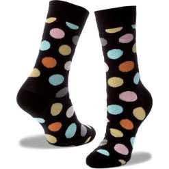 Skarpety Wysokie Unisex HAPPY SOCKS - BD01-099 Czarny Kolorowy. Czarne skarpety Happy Socks, bez wzorów, z bawełny. Za 39.90 zł.