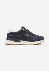 Granatowe Buty Sportowe Sneakersy z Ozdobnym Napisem Zaliadne. Niebieskie buty sportowe casual Born2be, bez wzorów, bez zapięcia. W wyprzedaży za 119.99 zł.
