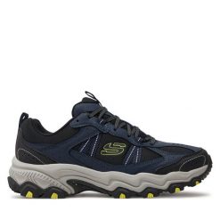 Trekkingi Skechers. Niebieskie buty trekkingowe Skechers, bez wzorów, bez zapięcia. Za 219.99 zł.