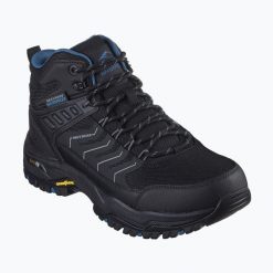 Buty trekkingowe męskie SKECHERS Arch Fit Dawson Raveno. Czarne trekkingi Skechers, bez wzorów, bez zapięcia. Za 408.00 zł.
