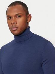 Hugo Golf San Thomas-M 50474174 Granatowy Slim Fit. Niebieskie golfy Hugo, m, bez wzorów, z wełny, bez kołnierzyka, bez ramiączek. Za 379.99 zł.