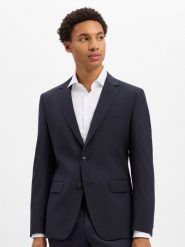 BOSS marynarka z czystej wełny z systemu modułowego Mężczyźni Slim Fit wełna ze strzyży niebieski, 102. Niebieskie garnitury Boss, m, bez wzorów, z wełny. Za 1,599.95 zł.