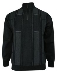Sweter Popielaty, z Wysoką Stójką, Góra Zapinana na Zamek, Wzór Geometryczny, Męski. Szare swetry rozpinane Kings, m, bez wzorów, z bawełny, bez kołnierzyka, bez ramiączek. Za 267.00 zł.