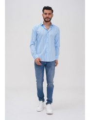 Basics & More Koszula - Regular fit - w kolorze błękitnym rozmiar: XXL. Niebieskie koszule Basics & More, xxl, bez wzorów, z bawełny, bez kołnierzyka, bez ramiączek. Za 118.28 zł.