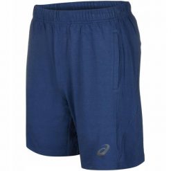 Spodenki sportowe krótkie bawełniane ASICS SPIRAL SHORT 9IN 141094-0834. Niebieskie krótkie spodenki sportowe ASICS, bez wzorów, z bawełny. Za 79.00 zł.