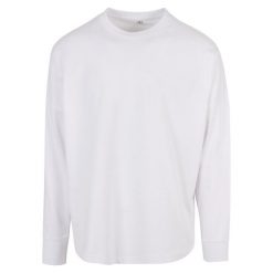 T-shirt Unisex Dla Dorosłych Oversized Z Długim Rękawem. Czarne bluzki z długim rękawem BUILD YOUR BRAND, xs, bez wzorów, bez kołnierzyka, bez ramiączek. Za 101.99 zł.