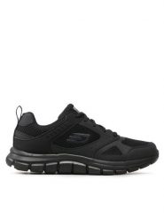 Skechers Sneakersy Syntac 232398/BBK Czarny. Czarne buty sportowe casual Skechers, bez wzorów, ze skóry, bez zapięcia. Za 219.99 zł.