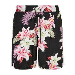 Krótka Urban Classics Viscose AOP Resort. Czarne szorty Urban Classics, m, bez wzorów. Za 183.50 zł.