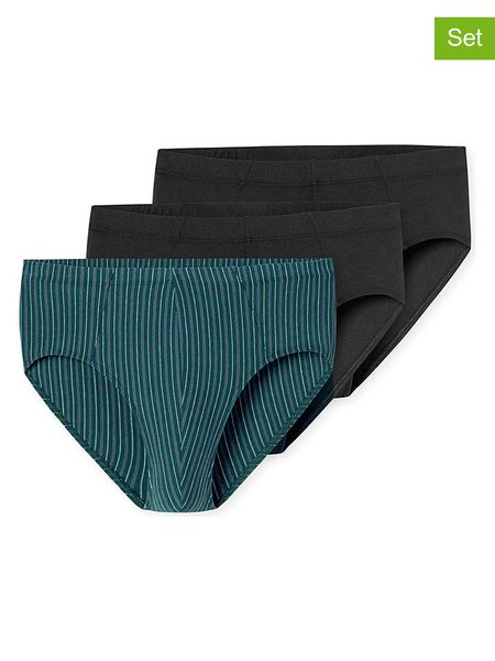 Schiesser Slipy (3 pary) w kolorze morsko-czarnym rozmiar: XL. Czarne slipki Schiesser, xl, bez wzorów. Za 101.94 zł.