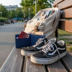 Portfel z płótna z blokadą RFID granatowy. Niebieskie portfele GHETTOBLASTER, bez wzorów. Za 147.63 zł.