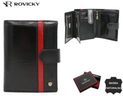 Portfel skórzany Rovicky 22313L-RVTP czarny. Czarne portfele ROVICKY, z aplikacjami, ze skóry. Za 105.99 zł.