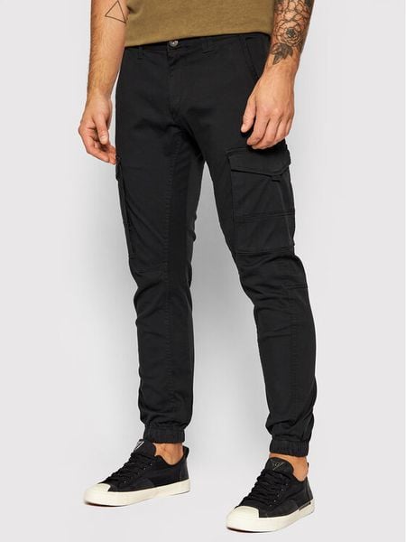 Jack & Jones Spodnie materiałowe Paul 12139912 Czarny Tapered Fit. Czarne spodnie materiałowe Jack & Jones, m, bez wzorów, z bawełny. Za 159.99 zł.