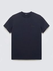 Koszulka męska z nadrukiem na piersi granatowa Serer 403. Niebieskie t-shirty BIG STAR, l, bez wzorów, z bawełny, bez kołnierzyka, bez ramiączek. Za 99.99 zł.