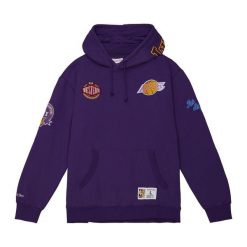 Sweat z kapturem Los Angeles Lakers Hometown Fleece. Fioletowe bluzy Mitchell & Ness, bez wzorów, z dresówki, z kapturem. Za 497.00 zł.