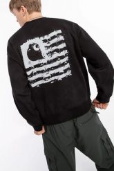 BLUZA MĘSKA CARHARTT WIP CHROMO SWEAT BLACK CHROMO / WHITE I03 KOLOR CZARNY. Czarne bluzy bez kaptura Carhartt, l, bez wzorów, z bawełny, bez kaptura. Za 294.50 zł.