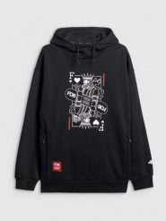 4F Bluza dresowa nierozpinana z kapturem męska - czarna L. Czarne bluzy z kapturem 4F, l, bez wzorów, z dresówki, z kapturem. Za 249.99 zł.