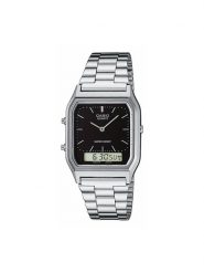 Casio Zegarek AQ-230A-1DMQYES Srebrny. Szare, analogowe zegarki Casio, srebrne. Za 229.99 zł.