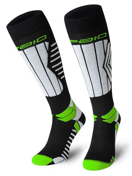 Spaio Podkolanówki narciarskie "Play" w kolorze czarno-zielono-białym rozmiar: 41-43. Białe skarpety Spaio, bez wzorów. Za 78.99 zł.