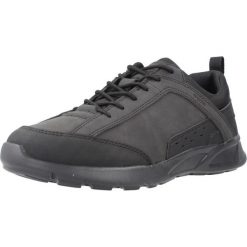 Buty GEOX U SANZIO Czarny. Czarne buty turystyczne Geox, bez wzorów, z syntetyku, bez zapięcia, na fitness i siłownię. Za 281.99 zł.