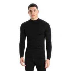 Koszulka z długim rękawem Męska Icebreaker 260 Tech LS Turtleneck. Czarne bluzki z długim rękawem Icebreaker, m, bez wzorów, z wełny, bez kołnierzyka, bez ramiączek. Za 510.45 zł.
