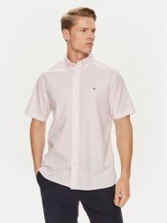 Tommy Hilfiger Koszula MW0MW33809 Różowy Regular Fit. Czerwone koszule Tommy Hilfiger, m, bez wzorów, z bawełny, bez kołnierzyka, bez ramiączek. Za 179.99 zł.