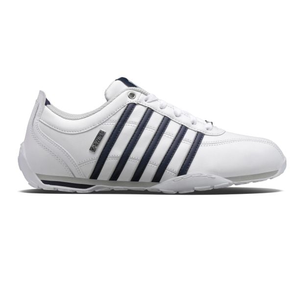 Buty sportowe męskie K-Swiss Arvee 1.5 skórzane sneakersy do kostki klasyczne. Białe sztyblety K-SWISS, bez wzorów, z materiału, bez obcasa, bez zapięcia. Za 259.00 zł.