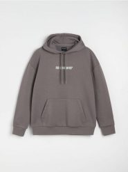 Bluza z napisem z domieszką bawełny - szary. Szare bluzy bez kaptura Sinsay, l, bez wzorów, z bawełny, bez kaptura. Za 49.99 zł.