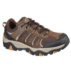 Buty trekkingowe Męskie Skechers. Brązowe trekkingi Skechers, bez wzorów, bez zapięcia. Za 266.99 zł.