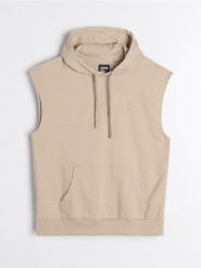 Bluza bez rękawów z kapturem - beżowy. Brązowe bluzy z kapturem Sinsay, l, bez wzorów, z kapturem. Za 39.99 zł.