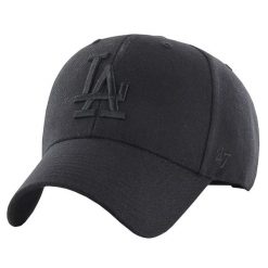 Czapka z daszkiem dla dorosłych MLB Los Angeles Dodgers Cap. Czarne czapki z daszkiem 47 Brand, na lato, bez wzorów, z materiału. Za 190.50 zł.