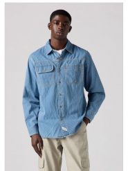 Levi's Koszula dżinsowa w kolorze niebiesko-białym rozmiar: M. Niebieskie koszule Levi's®, m, bez wzorów, z bawełny, bez kołnierzyka, bez ramiączek. Za 127.95 zł.