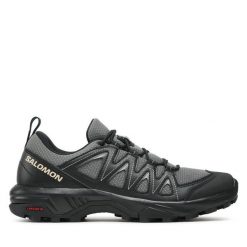 Trekkingi Salomon. Szare buty trekkingowe Salomon, bez wzorów, bez zapięcia. Za 449.99 zł.