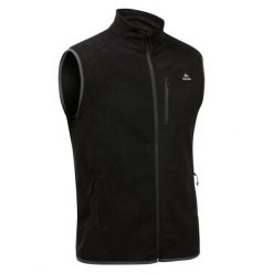 Second Life - Kamizelka turystyczna męska polarowa Quechua MH120 - Stan Dobry. Czarne odzież kompresyjna QUECHUA, l, bez wzorów, z materiału, trekkingowe. Za 36.99 zł.