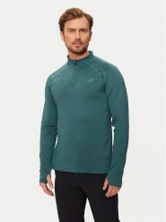 4F Bluza 4FWAW24TFSWM410 Zielony Slim Fit. Zielone bluzy bez kaptura 4F, m, bez wzorów, z syntetyku, bez kaptura. Za 109.99 zł.