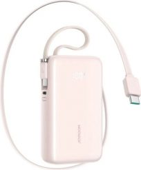 Joyroom JR-PR2L 10000 mAh 35W z wbudowanym zwijanym kablem USB-C różowy. Czerwone powerbanki . Za 139.90 zł.