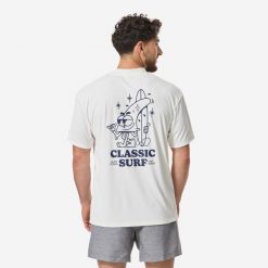 Koszulka UV surfingowa męska Decathlon Water T-shirt krótki rękaw. Białe bluzki z długim rękawem Decathlon, m, bez wzorów, z materiału, bez kołnierzyka, bez ramiączek. Za 59.99 zł.