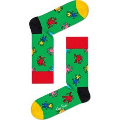 Happy Socks - Skarpety Keith Haring Dancing. Zielone skarpety Happy Socks, bez wzorów, z bawełny. Za 54.90 zł.