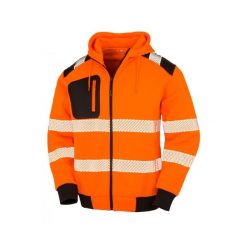 Bezpieczna bluza z kapturem z recyklingu Result. Brązowe bluzy z kapturem RESULT, s, bez wzorów, z polaru, z kapturem. Za 258.85 zł.