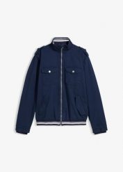 Kurtka przejściowa w fasonie regular fit. Niebieskie kurtki przejściowe bonprix, m, bez wzorów, bez kaptura. Za 239.99 zł.