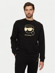 KARL LAGERFELD Bluza 705462 551900 Czarny Regular Fit. Czarne bluzy KARL LAGERFELD, m, bez wzorów, z bawełny, bez kaptura. Za 449.99 zł.