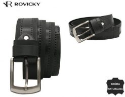 Pasek męski Rovicky R-PI-01 czarny. Czarne paski ROVICKY, bez wzorów, ze skóry, klasyczne. Za 61.99 zł.