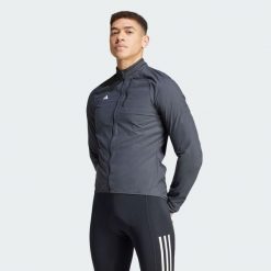 Kurtka The WIND.RDY Cycling. Czarne kurtki Adidas, bez wzorów, z materiału, bez kaptura. Za 479.00 zł.