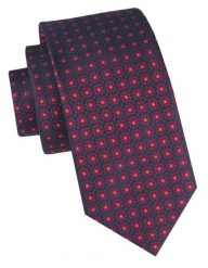 Klasyczny, Męski Krawat Alties - Drobny, Czerwony Wzór Geometryczny. Czerwone krawaty i muchy Alties, bez wzorów, z tkaniny. Za 49.00 zł.