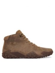 CAT Footwear Trzewiki Gridlock HI P726758 Beżowy ciemny. Brązowe botki sznurowane CAT Footwear, bez wzorów, z nubiku, bez obcasa, bez zapięcia. Za 569.99 zł.