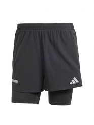 Adidas Szorty 2w1 w kolorze czarnym do biegania rozmiar: XS. Czarne szorty Adidas, xs, bez wzorów. Za 109.00 zł.