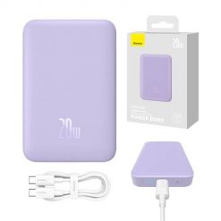 Powerbank Baseus Magnetic Mini 10000mAh 20W (fioletowy). Fioletowe powerbanki Baseus. Za 160.00 zł.